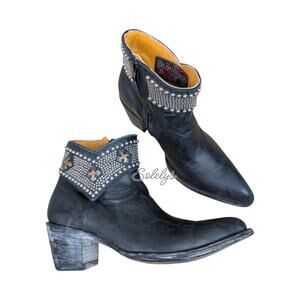 Old Gringo Clovis Studded Cross Leather Western Ankle Cowgirl Boot Womens 9.5B